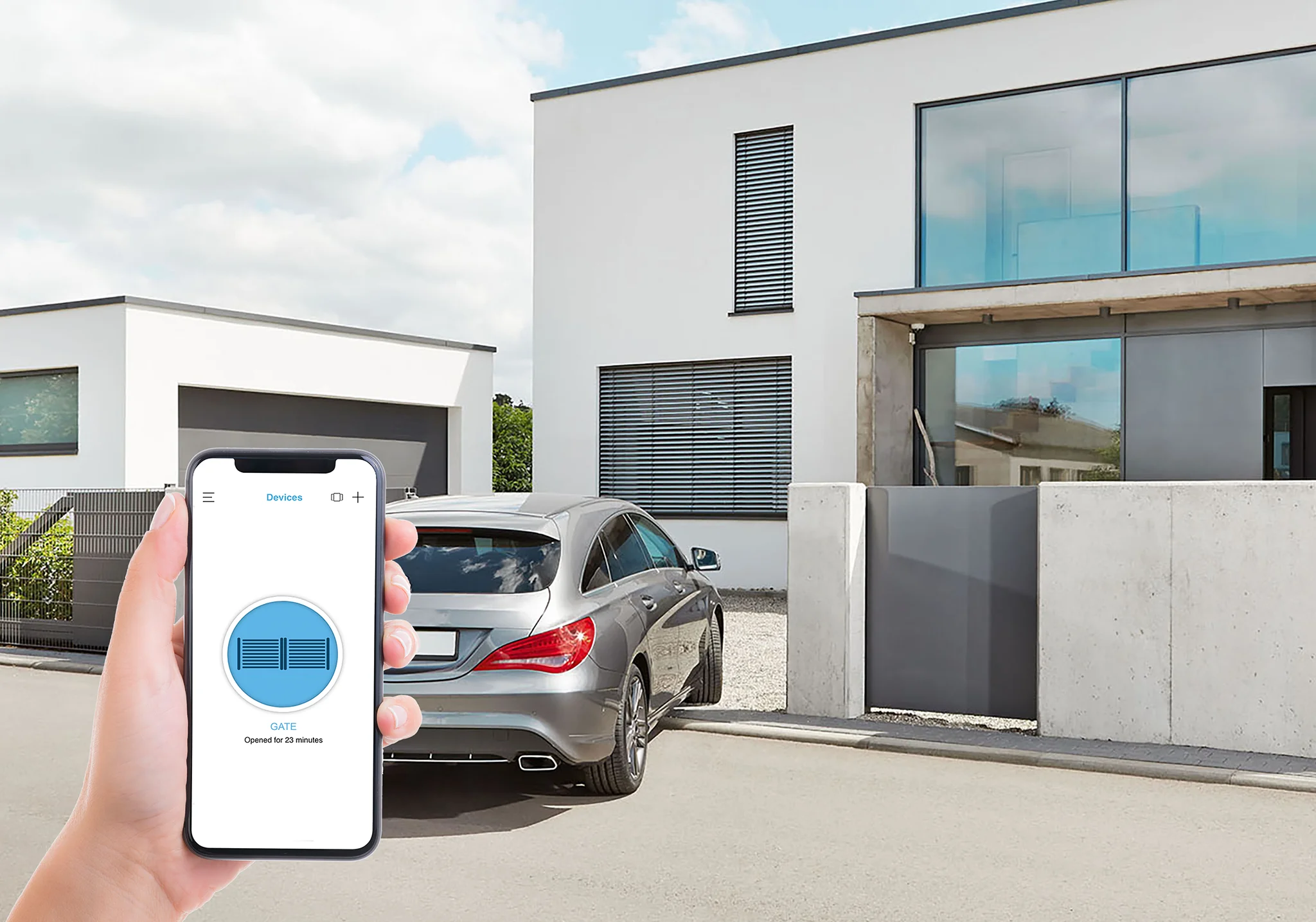 Außentorantriebskit für Schiebetore inkl. Infrarot Lichtschranken-Set und 2 Design- Handsender - Image 3